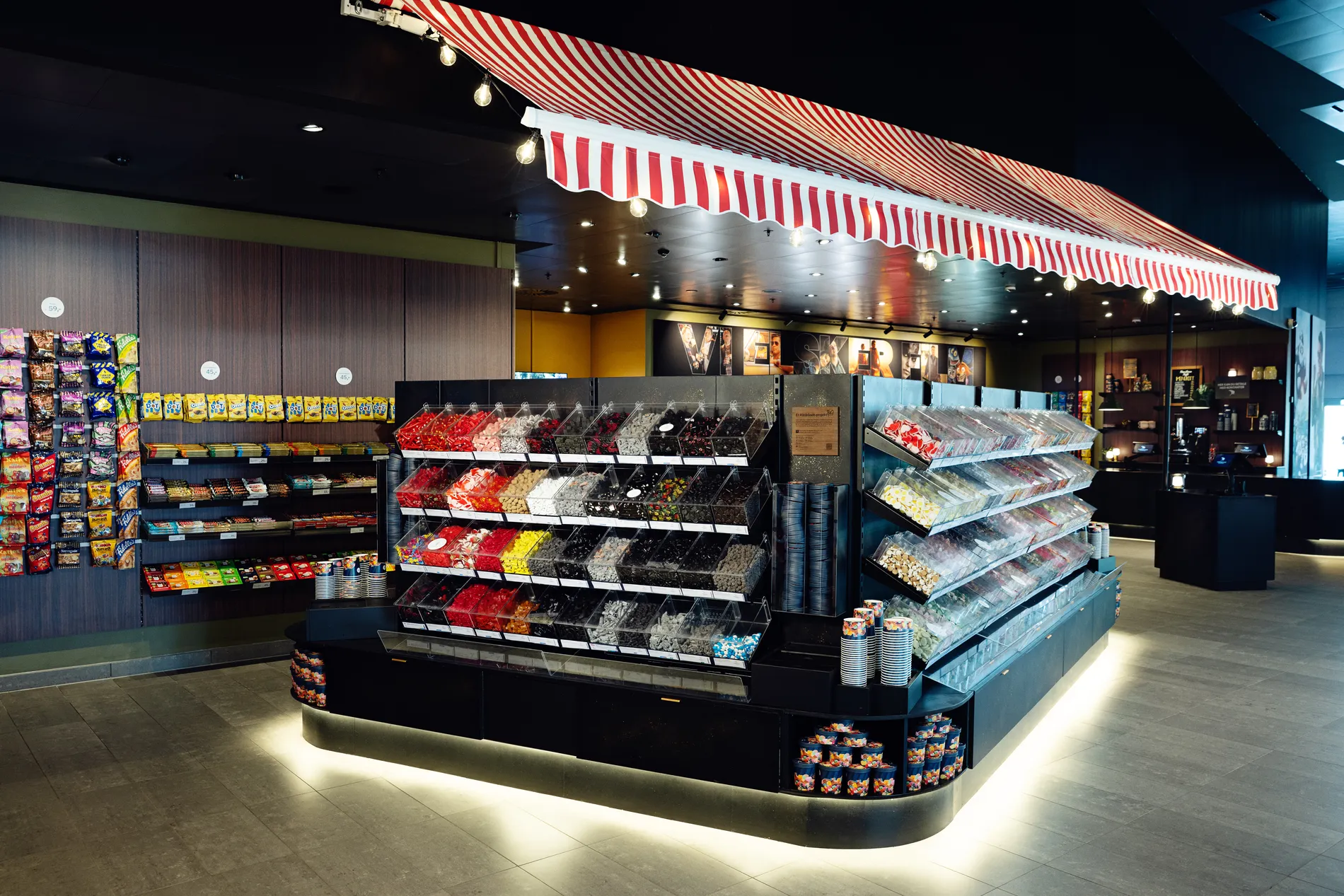 Pick and mix-slik i biografens kiosk